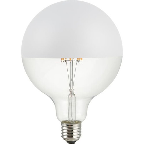 Ampoule LED E27 6,5W dimmable G125 - Calotte argentée, filament, 2500K