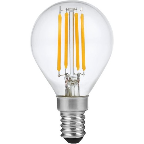 E14 4W dimbare LED kogellamp - G45, filament, 2200K, helder glas