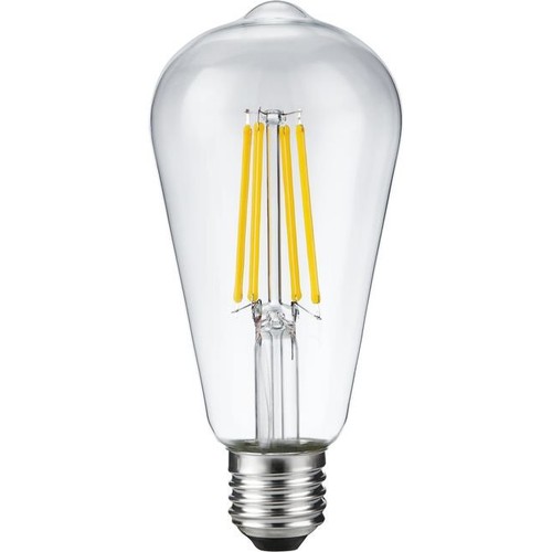 E27 8W dimbare LED Rustika lamp - ST64, filament, 2500K, helder glas, 650lm