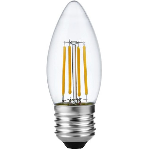 E27 4W dimbare LED kaarslamp - C35, filament, 2500K, helder glas