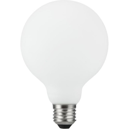 Ampoule LED E27 5,5W dimmable - G95, filament, blanc mat, 550lm, 2500K