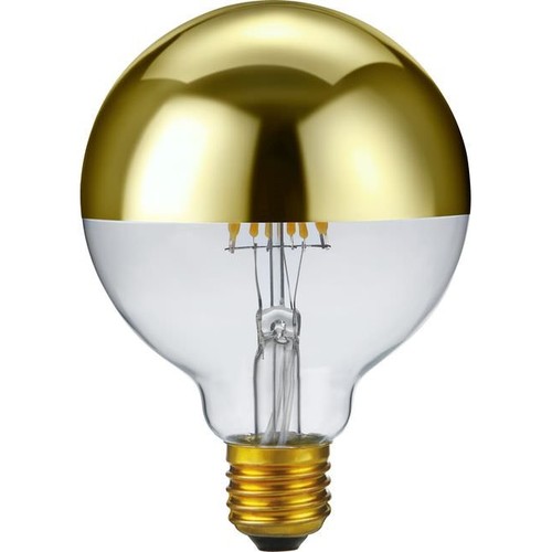 E27 6,5W dimbare LED kopspiegel goud - G95, filament, 2500K, 470lm