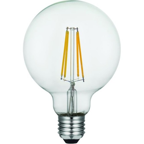 E27 8W dimbare LED globe lamp - G95, filament, 2500K, helder glas, 740lm