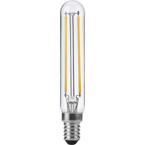 Ampoule LED tube E14 4W dimmable - 11,5cm, filament, 2500K, verre clair