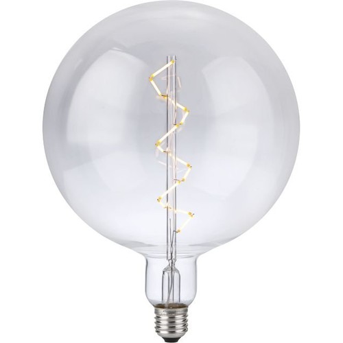 E27 6W XXL Globe LED lamp - G200, spiraal filament, 580lm, dimbaar, helder glas