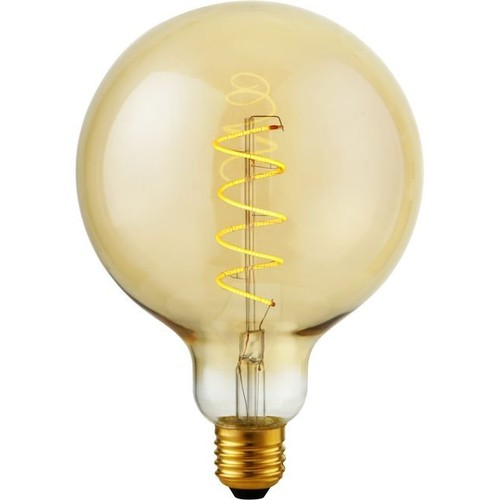 Ampoule LED filament E27 4W dimmable - G125 Flex Globe, 200lm, 2000K, verre doré