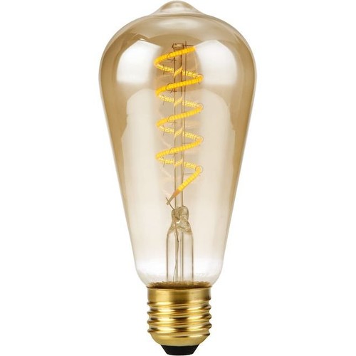 E27 4W dimbare LED lamp - ST64 Rustika, Flex filament, 200lm, goud glas, 2000K