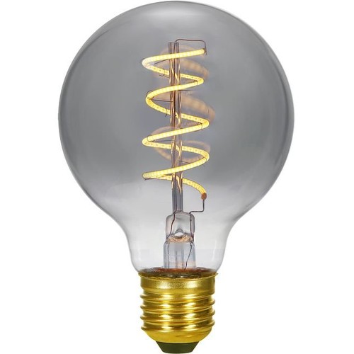 E27 4,5W dimbar LED-globelampa - G95, Flex Filament, 150lm, rökfärgat glas, 2200K