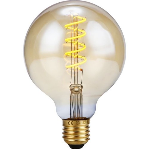 Ampoule LED filament E27 4W dimmable - G95, Flex Globe, 200lm, 2000K, verre doré