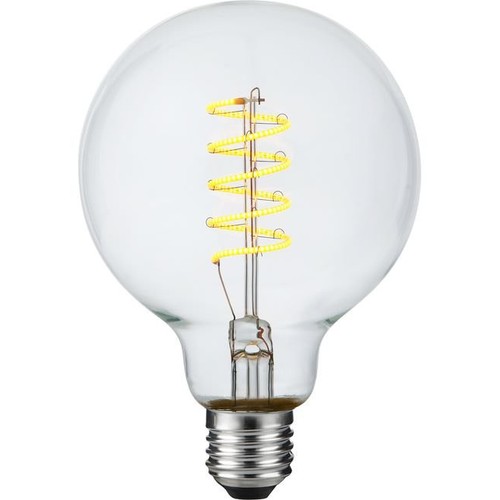 Ampoule LED E27 4,5W dimmable - G95, Filament flexible, 2200K, verre clair