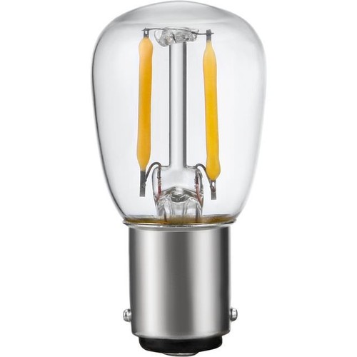 BA15d 1,5W LED filament pære - 2500K, klar, 140lm, 5,6cm