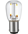 BA15d 1,5W LED filamentpære - 2500K, klar, 140lm, 5,6cm