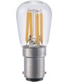 BA15d 3W dimbar LED filamentpære - 2500K, klar, 5,6cm, 210lm