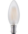 BA15d 4W LED kronelys filament - 320lm, 2500K, matt glass, dimbar