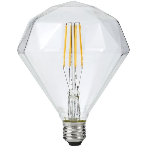 E27 5W dimbar LED filamentpære - Diamond, 2500K, klar, 450lm
