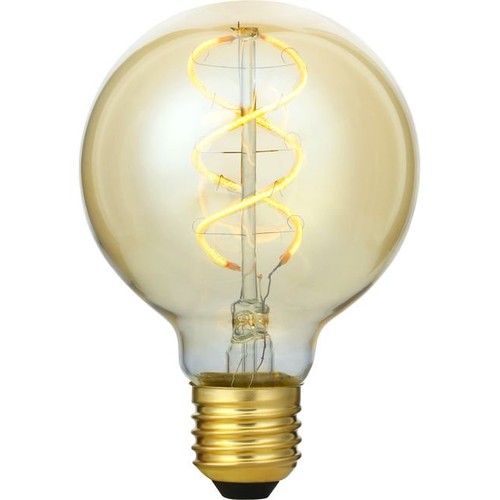Ampoule LED E27 5W dimmable 3 étapes - G80, Or, Filament flexible, 2200K, 460lm