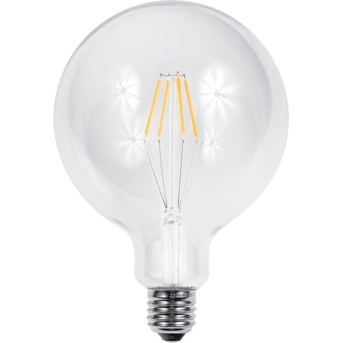 E27 4,5W dimbare LED globe lamp - G125, filament, 500lm, helder glas, 2700K