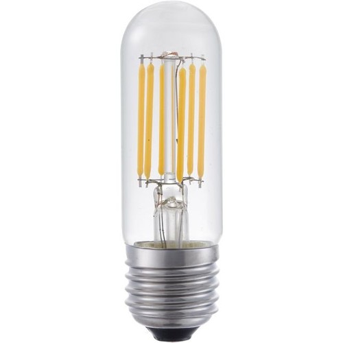 E27 5W dimbare LED buislamp - 9,5cm, filament, helder glas, 2700K