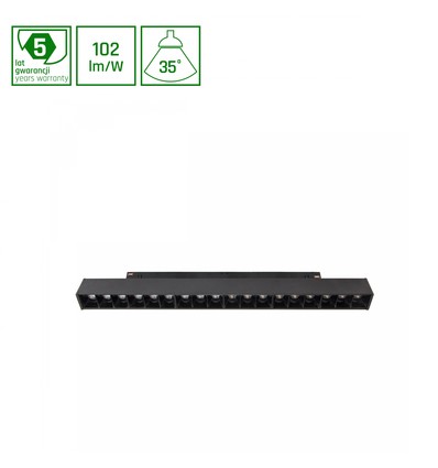 System Shift 17W Grid M skinnespot for 2-fase skinne - 40°, CCT-bryter, sort, 33cm