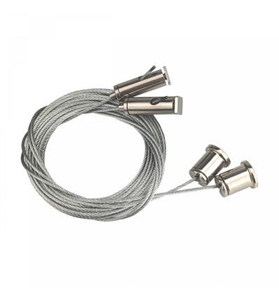 8m staaldraad ophangsysteem gegalvaniseerd, 2 stuks - Universele montageset, zilver