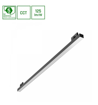 20W/30W/40W ALLDAY BASIC 3-fas skenspotlight - 120cm, 3CCT, 115°, IP20, svart, 5 års garanti