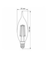 E14 6W LED kogellamp filament - C37, brons glas, extra extra warm wit