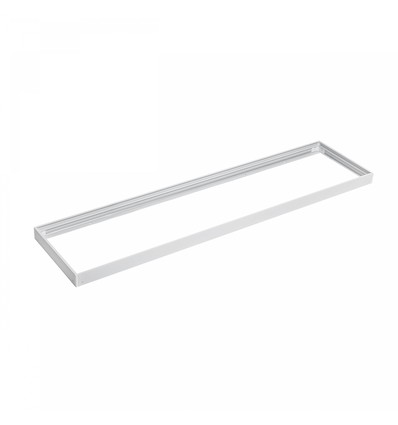 Cadre 30x1200 pour panneau LED - Blanc, hauteur 6,5cm, montage direct au plafond