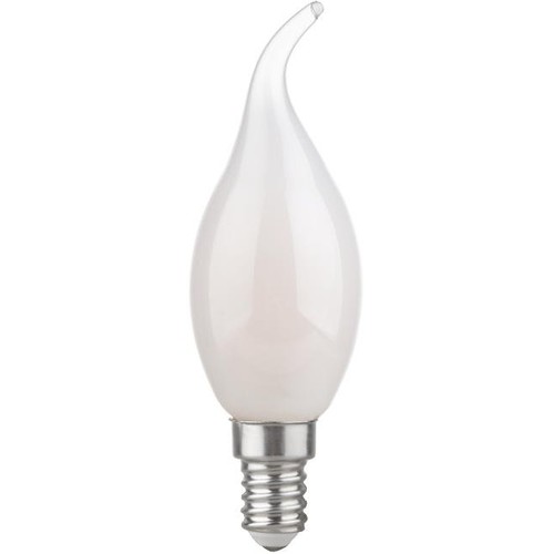 Ampoule LED E14 4,7W variable à flamme coupée - C35, verre opale, 2700K, filament