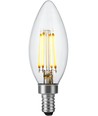 Ampoule LED flamme E12 4,4W dimmable - Filament, C35, 470lm, 2700K, verre clair