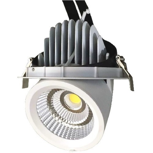 Outlet: 35W Ø16,5cm Downlight - Hul: Ø15,5 cm, Mål: Ø16,5 cm, Justerbar vinkel