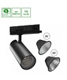 Spot sur rail triphasé 27W RA90 - Noir, deux angles de diffusion