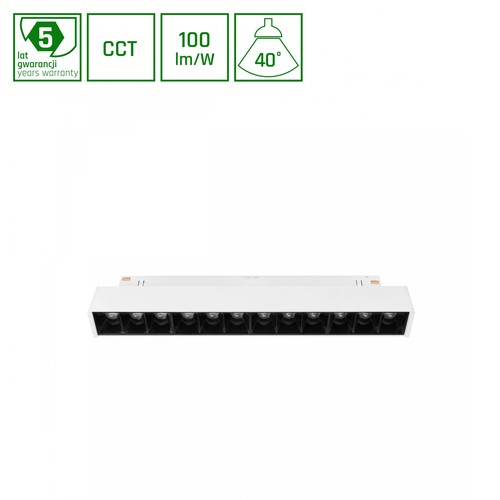 Système d'éclairage 12W 20.4cm SHIFT Smart-Grid S Rail - 35°, CCT, Blanc, Dimmable, Zigbee