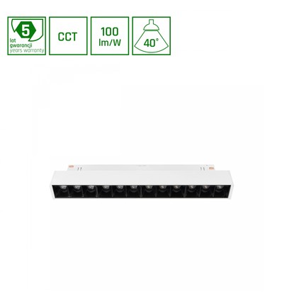 Système d'éclairage 12W 20.4cm SHIFT Smart-Grid S Rail - 35°, CCT, Blanc, Dimmable, Zigbee