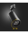Spot sur rail triphasé PAVA BASIC 20W - CCT réglable, 111lm/W, 20-45°, noir