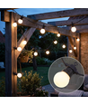 Guirlande lumineuse LED 5m avec 10 ampoules - Blanc chaud, IP44, 230V, ampoules 0,5W