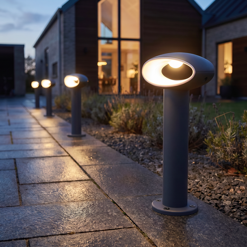 9W LED hagelampe, 30cm - IP54, mørkegrå, 4000K, inkl. lyskilde