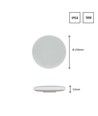 Plafonnier LED 18W - Ø25cm, Hauteur : 5,2cm, Bord blanc, avec anneau noir inclus
