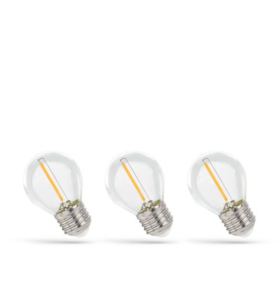 Ampoule LED Boule E27 1W - 230V, Filament, Blanc Chaud, Clair, Spectrum, Lot de 3