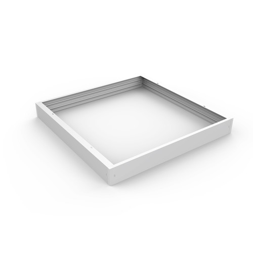 Ramme til 60x60 LED-panel - 62mm høy, hurtig skrueløst samlesett, hvit kant
