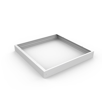Ramme til 60x60 LED-panel - 62mm høy, hurtig skrueløst samlesett, hvit kant