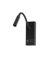 3W LED sänglampa med USB-A och USB-C laddningsuttag - CREE chip, svart, inkl. ljuskälla
