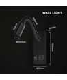 3W LED sänglampa med USB-A och USB-C laddningsuttag - CREE chip, svart, inkl. ljuskälla