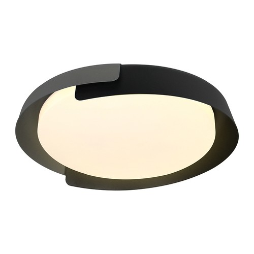 Plafonnier LED 48W avec télécommande - CCT 3-en-1, dimmable, Ø50cm, design noir/gris