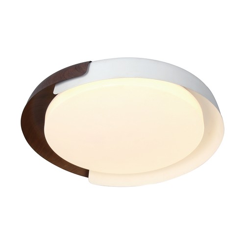 Plafonnier LED 48W avec télécommande - Ø50cm, CCT 3-en-1, dimmable, blanc et aspect bois
