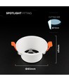 GU10 indbygningsspot, blændfri - Rund, hvid, Deep Anti Glare, uden lyskilde