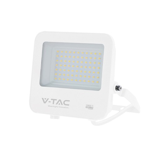 50W LED-strålkastare - 135lm/W, IP65, CREE-chip, vitt hölje, 6 års garanti