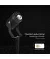 GU10 havespot med spyd - Sort, aluminium, IP65 udendørs, uden lyskilde