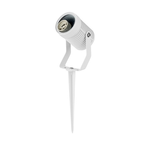 Spot de jardin GU10 avec piquet - Blanc, aluminium, IP65, sans ampoule