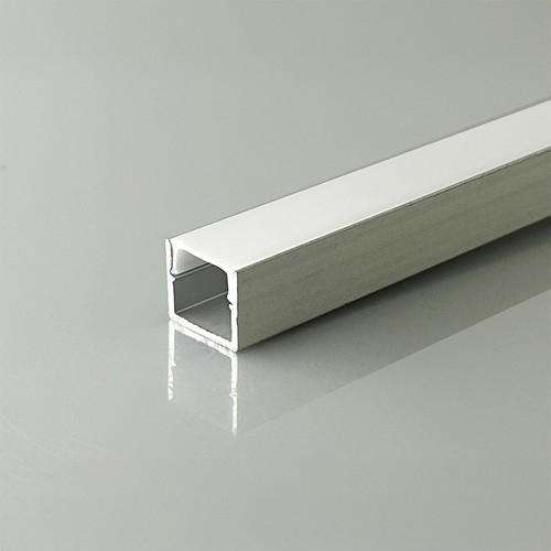 Profilé alu 2m pour rubans LED - Montage en saillie, argent, avec diffuseur, 12x10mm