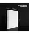 24W LED loftslampe 3-i-1 CCT - 29 x 29 cm, Højde: 3,1cm, 6 års garanti, Cree-chip, hvid kant
